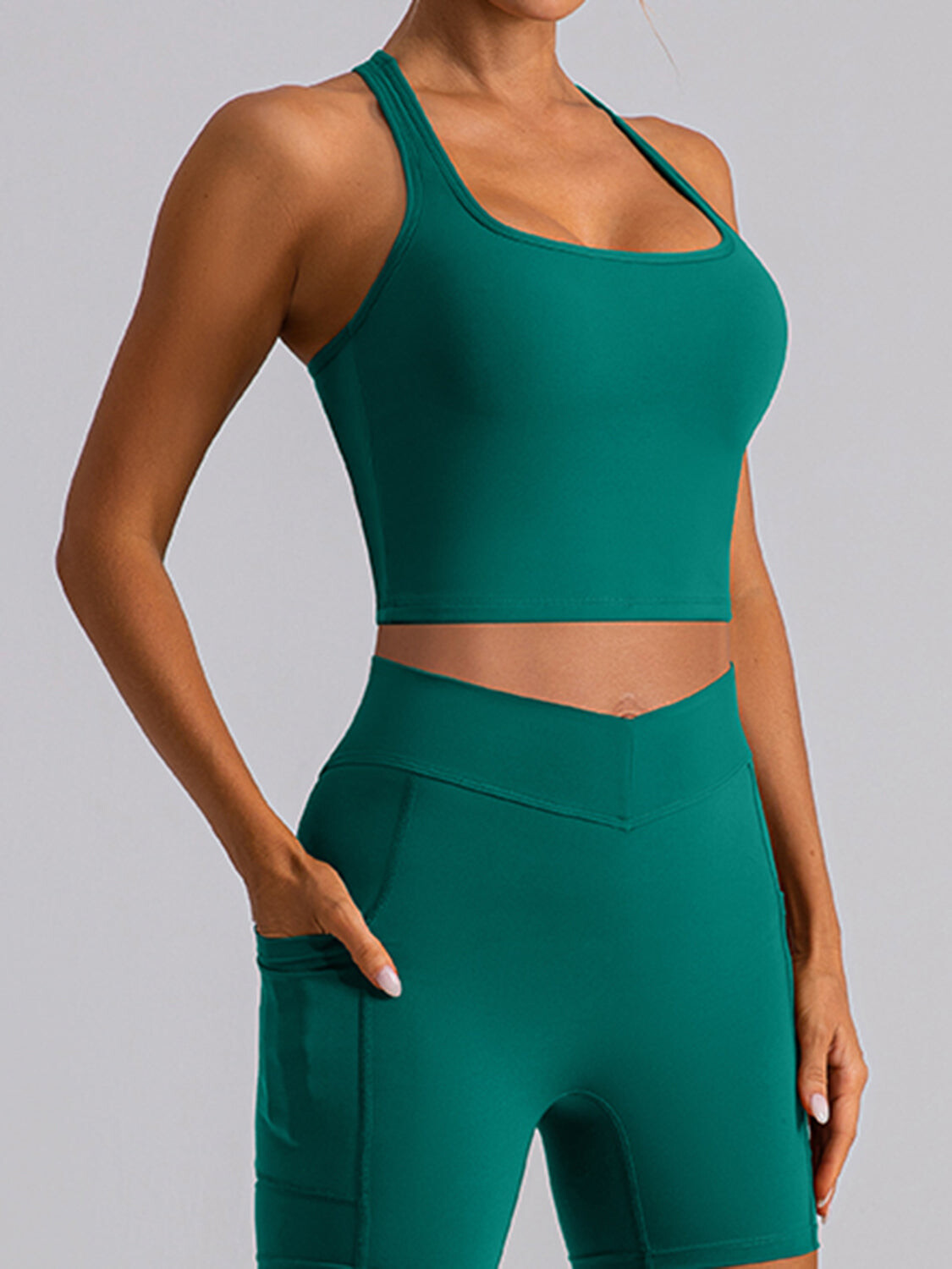 Agile Cropped Racerback Tank