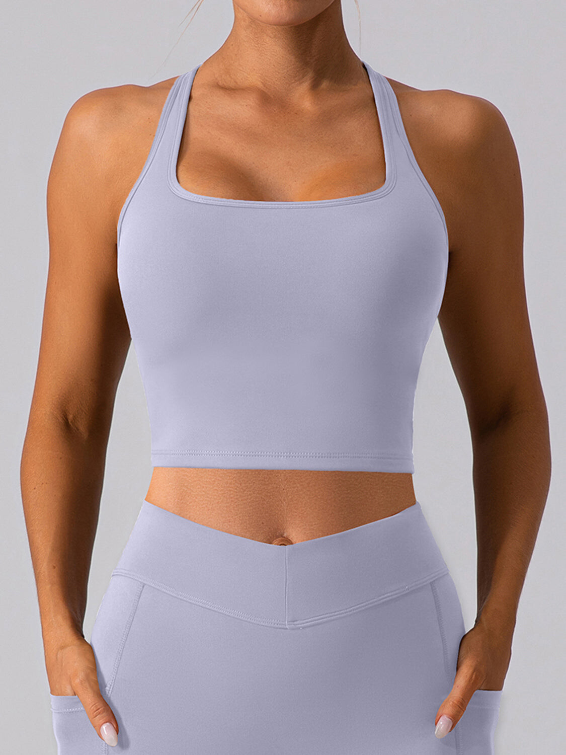 Agile Cropped Racerback Tank