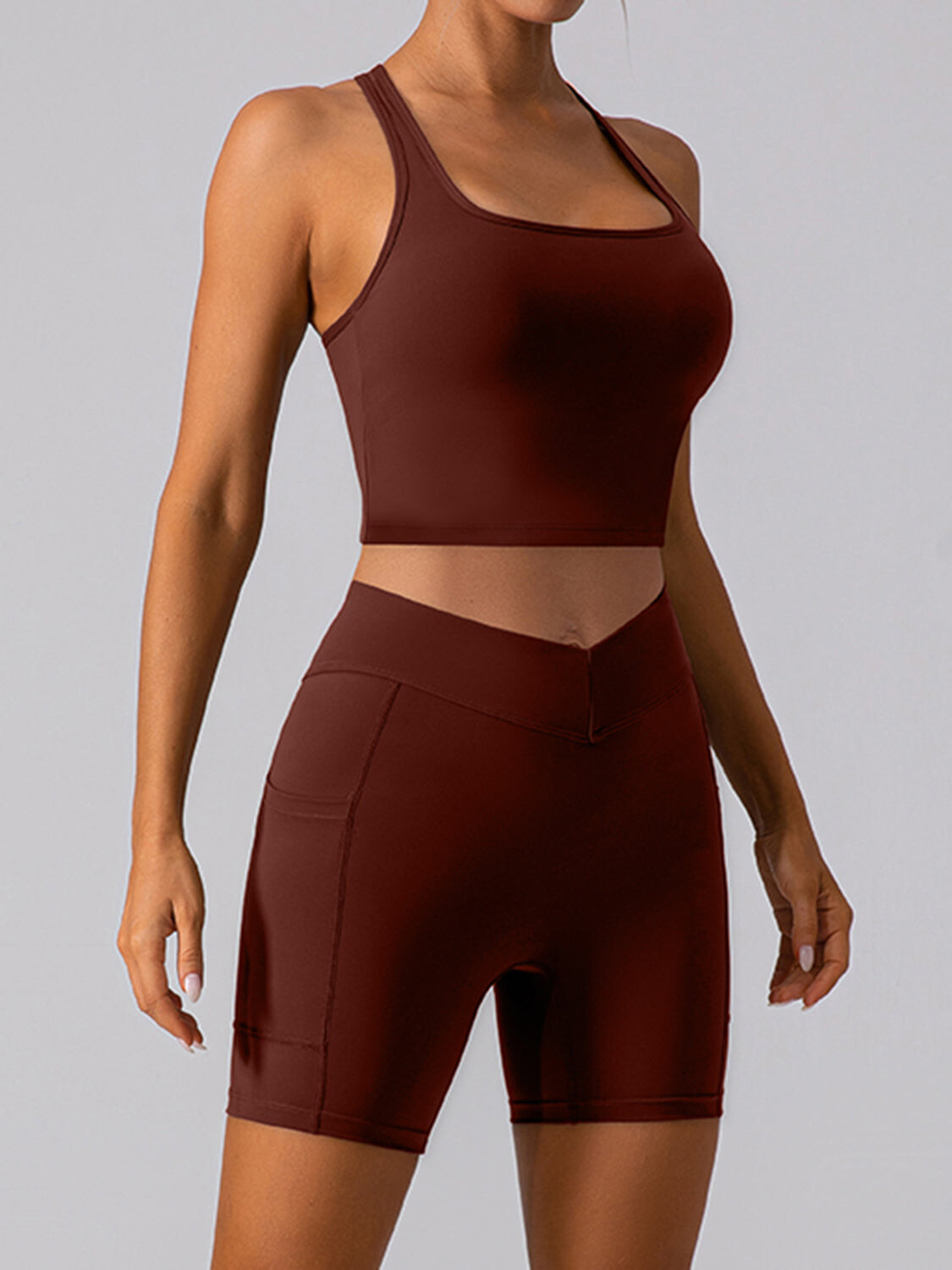 Agile Cropped Racerback Tank