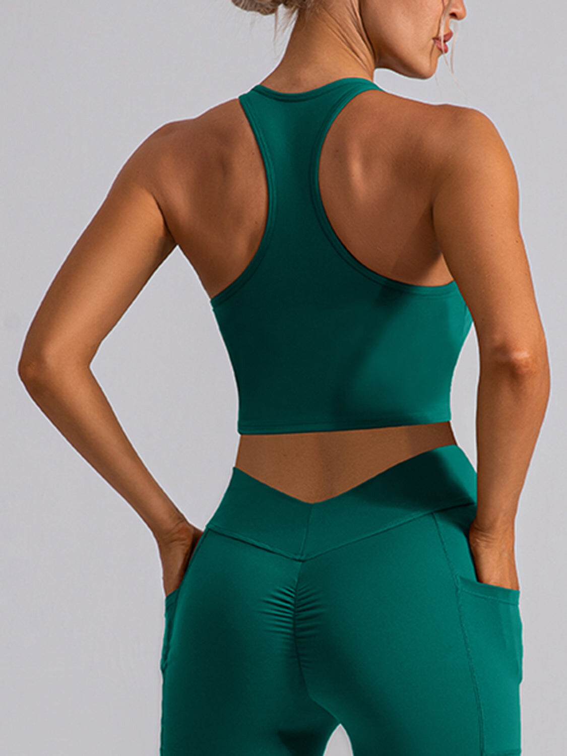 Agile Cropped Racerback Tank