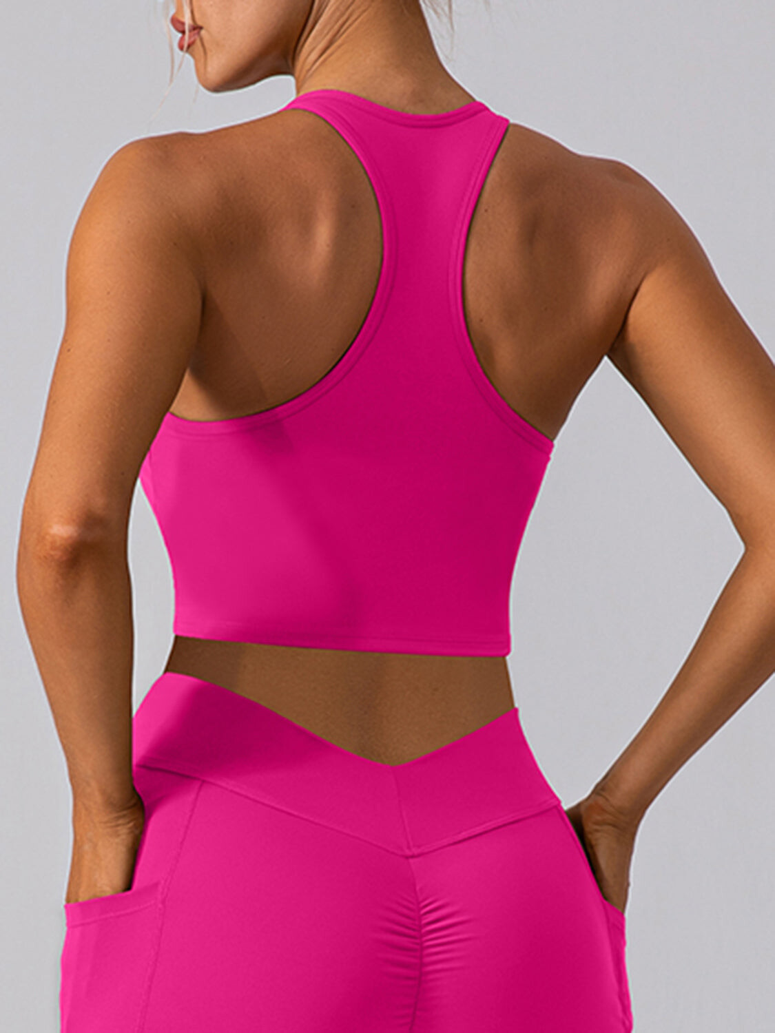Agile Cropped Racerback Tank