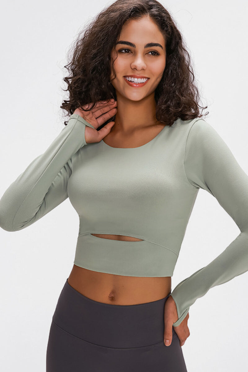 Cinder Glow Long Sleeve Crop Top
