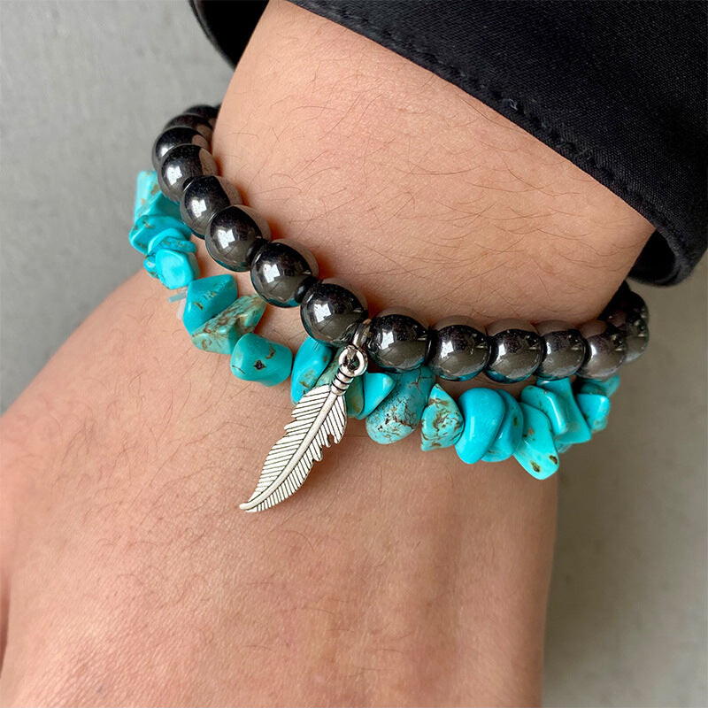 Turquoise Feather Stack