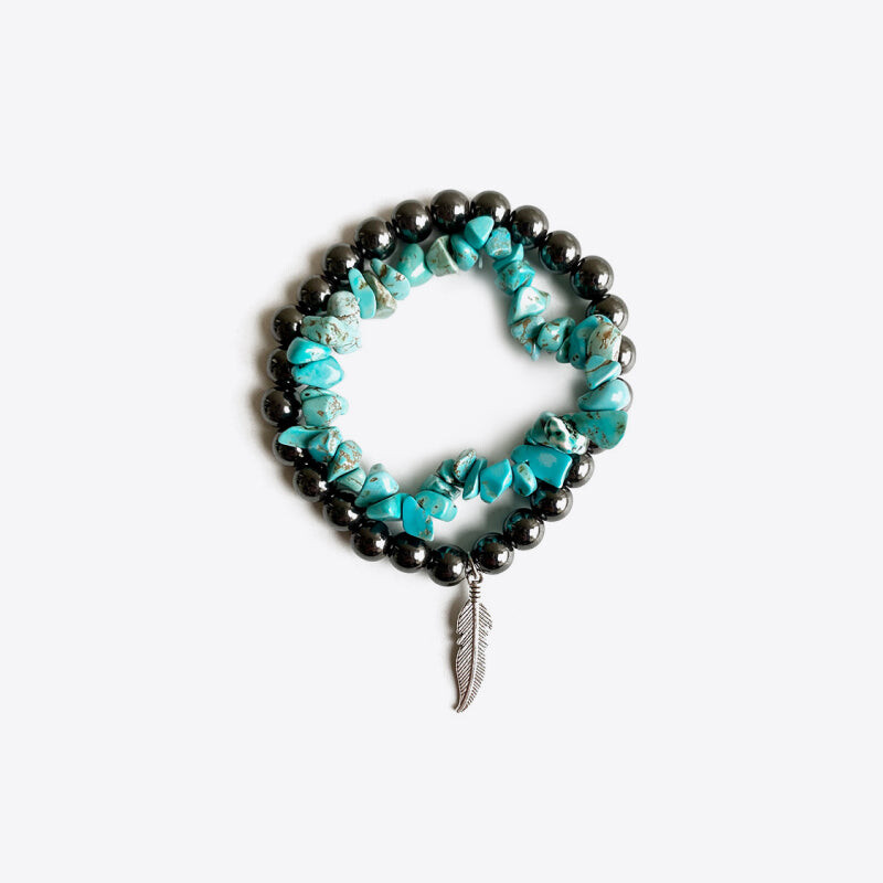 Turquoise Feather Stack