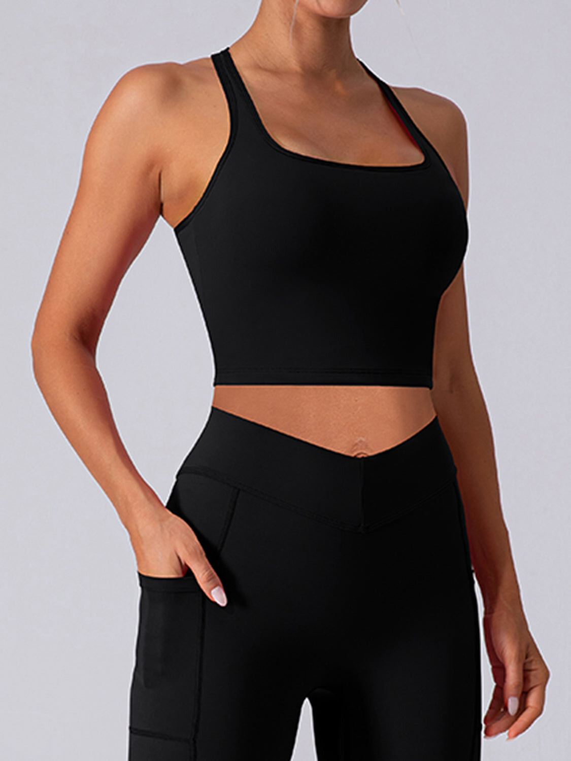 Agile Cropped Racerback Tank