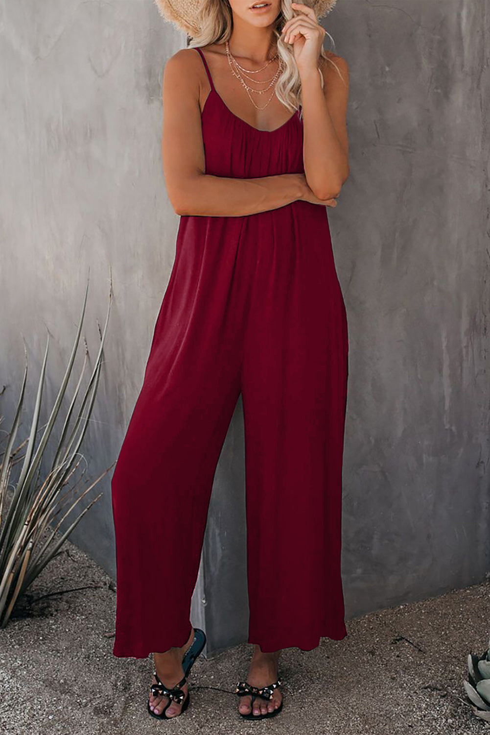 Crimson Breeze Jumpsuit