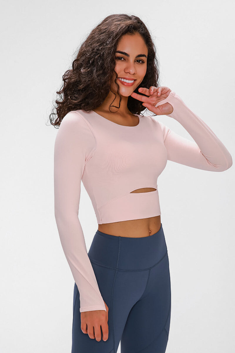 Cinder Glow Long Sleeve Crop Top