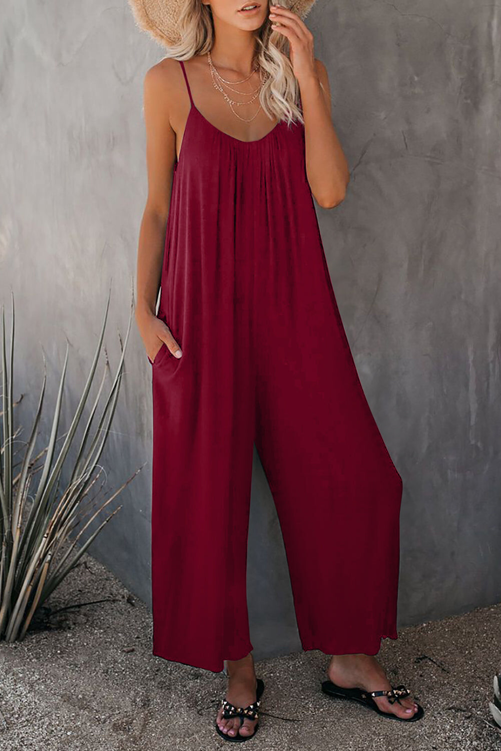 Crimson Breeze Jumpsuit