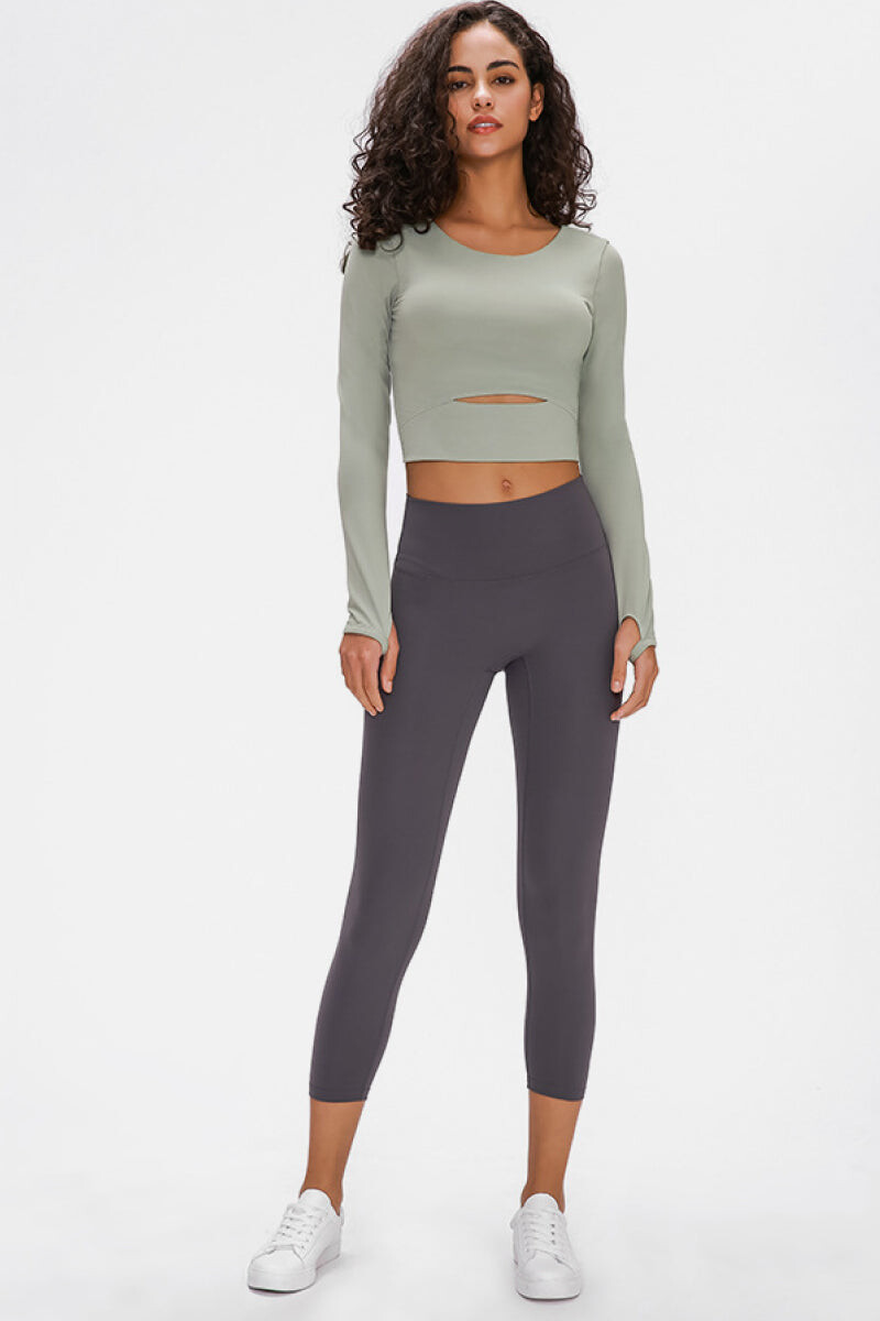 Cinder Glow Long Sleeve Crop Top