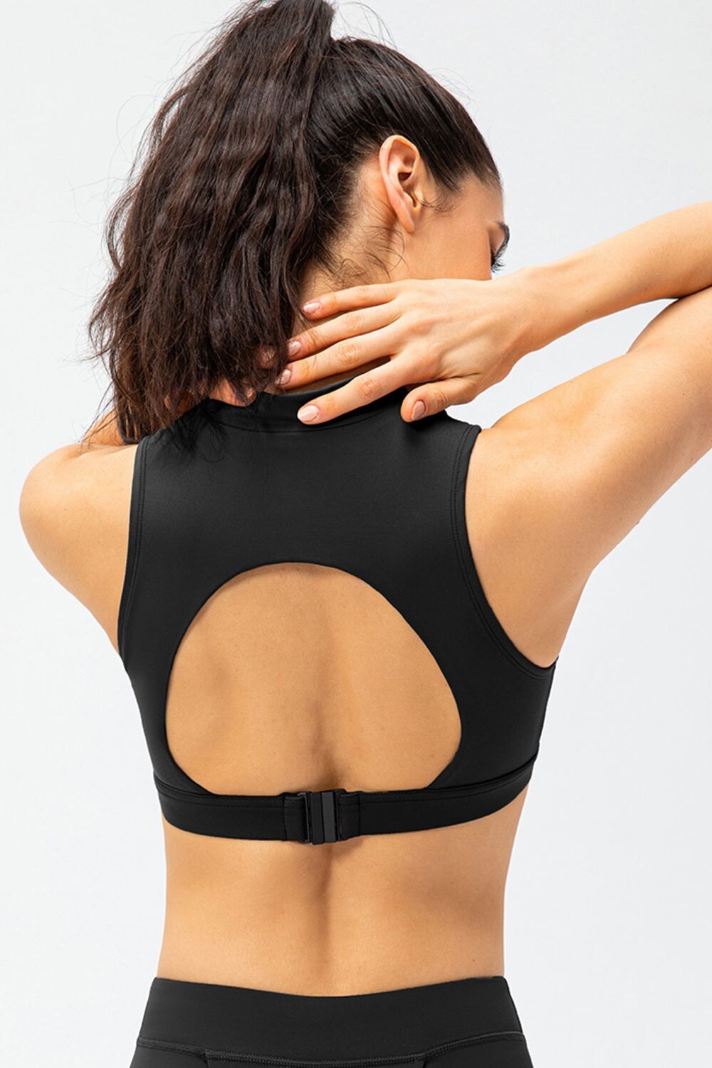 Azure Cutout Zippered Cropped Tank