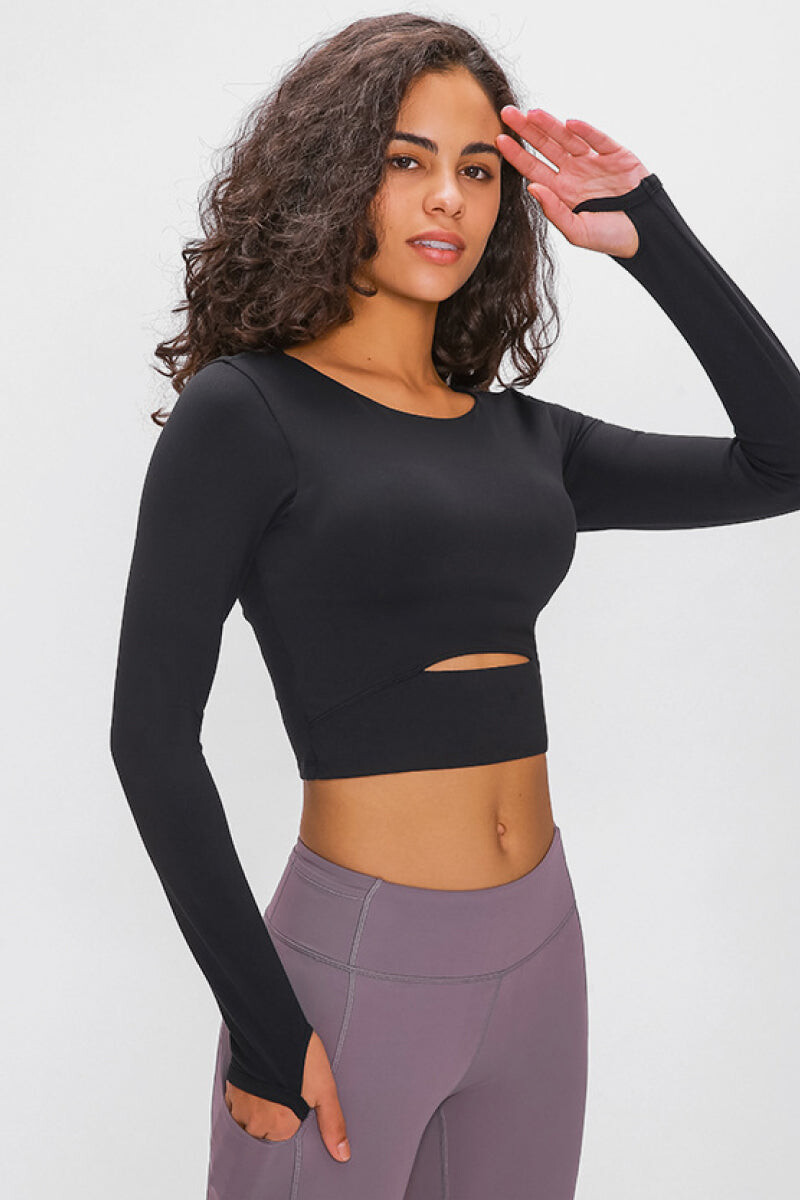 Cinder Glow Long Sleeve Crop Top