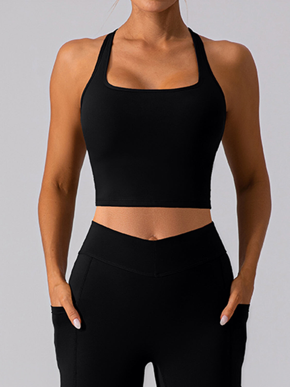Agile Cropped Racerback Tank